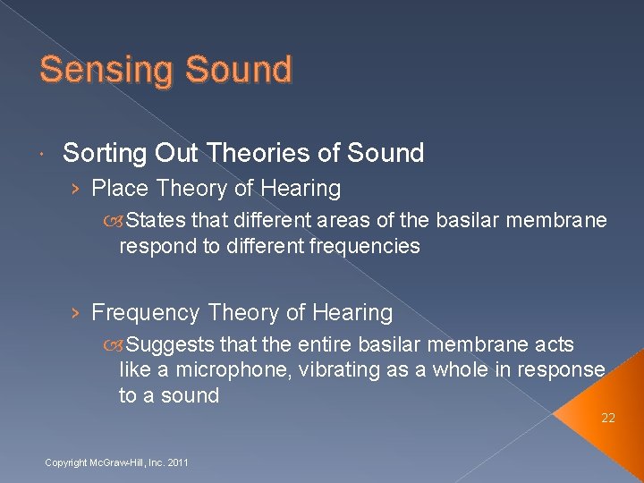 Sensing Sound Sorting Out Theories of Sound › Place Theory of Hearing States that