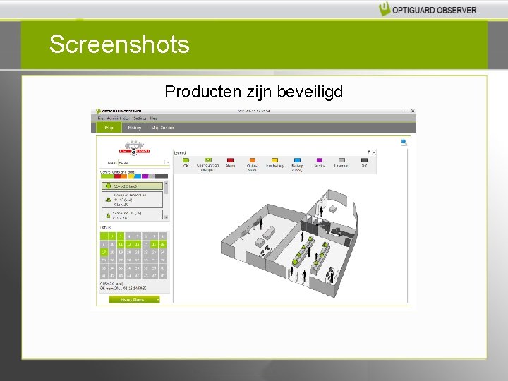 Screenshots Producten zijn beveiligd 