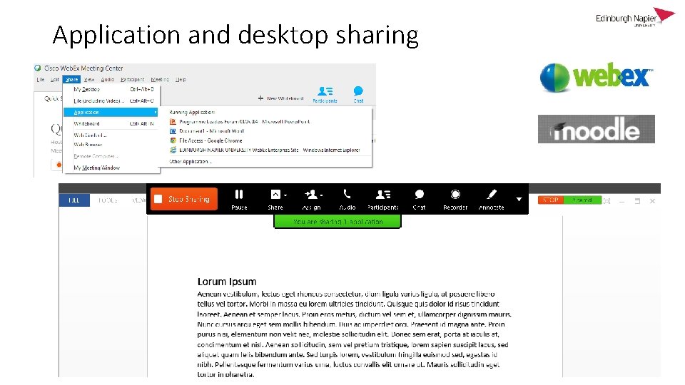 Application and desktop sharing 