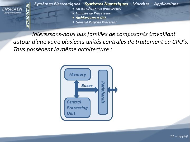 INTRODUCTION Systèmes Electroniques – Systèmes Numériques – Marchés – Applications Du transistor aux processeurs