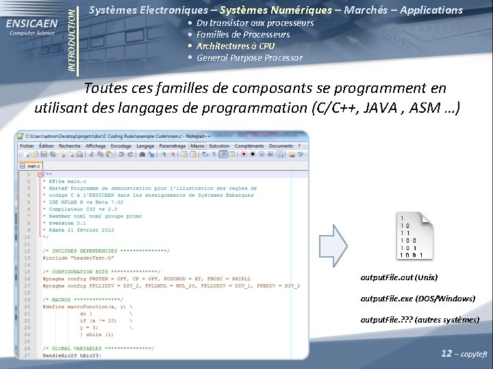 INTRODUCTION Systèmes Electroniques – Systèmes Numériques – Marchés – Applications Du transistor aux processeurs