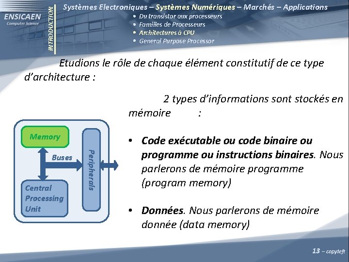 INTRODUCTION Systèmes Electroniques – Systèmes Numériques – Marchés – Applications Du transistor aux processeurs