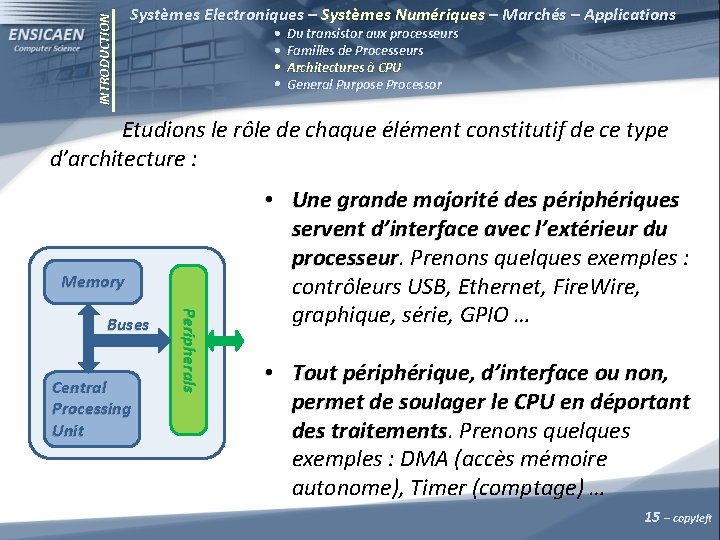 INTRODUCTION Systèmes Electroniques – Systèmes Numériques – Marchés – Applications Du transistor aux processeurs