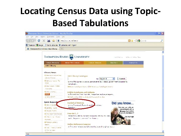 Locating Census Data using Topic. Based Tabulations 