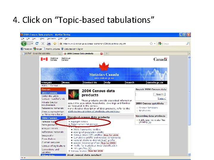 4. Click on “Topic-based tabulations” 