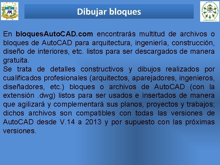 Dibujar bloques En bloques. Auto. CAD. com encontrarás multitud de archivos o bloques de