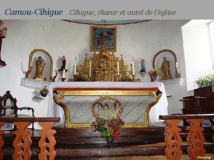 Camou-Cihigue, chœur et autel de l’église 