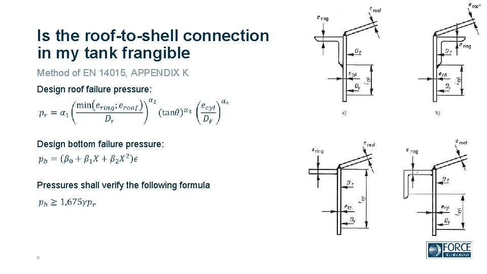 Is the roof-to-shell connection in my tank frangible Method of EN 14015, APPENDIX K