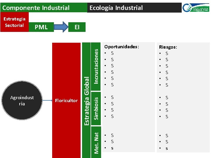 Componente Industrial Incrustaciones Floricultor Oportunidades: • S • S • S Simbiosis EI •