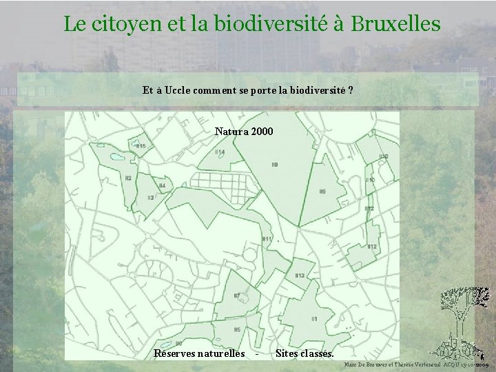 Le citoyen et la biodiversité à Bruxelles Et à Uccle comment se porte la