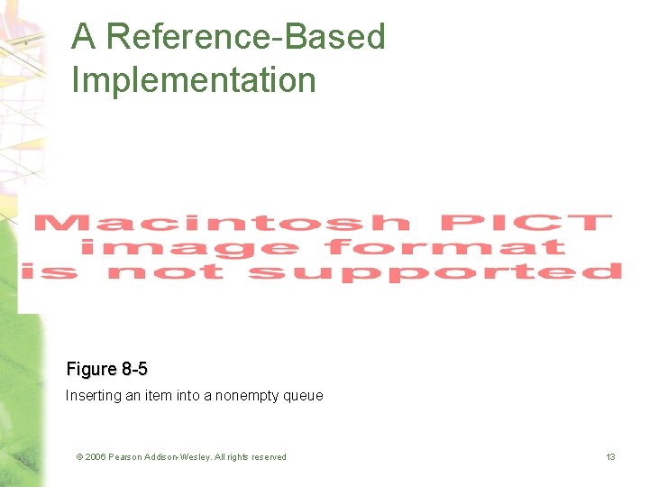 A Reference-Based Implementation Figure 8 -5 Inserting an item into a nonempty queue ©
