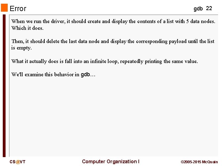 Error gdb 22 When we run the driver, it should create and display the Error gdb 22 When we run the driver, it should create and display the