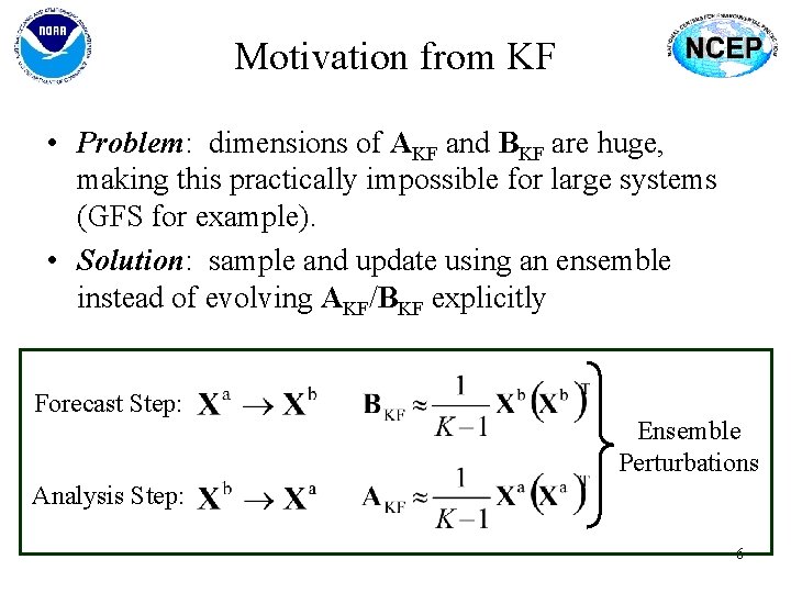 Motivation from KF • Problem: dimensions of AKF and BKF are huge, making this