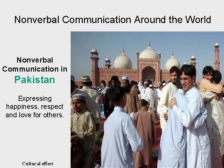 Nonverbal Communication Around the World Nonverbal Communication in Pakistan Expressing happiness, respect and love Nonverbal Communication Around the World Nonverbal Communication in Pakistan Expressing happiness, respect and love