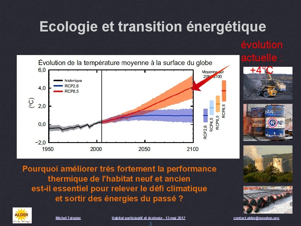 Ecologie et transition énergétique évolution actuelle : +4°C Pourquoi améliorer très fortement la performance