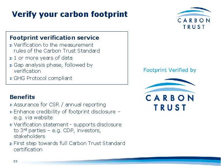 Verify your carbon footprint Footprint verification service Verification to the measurement rules of the