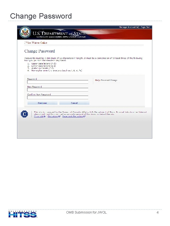 Change Password OMB Submission for JWOL 4 
