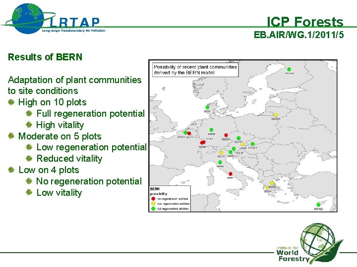 ICP Forests EB. AIR/WG. 1/2011/5 Results of BERN Adaptation of plant communities to site