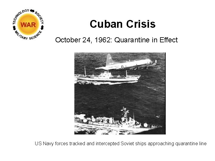 Cuban Crisis October 24, 1962: Quarantine in Effect US Navy forces tracked and intercepted