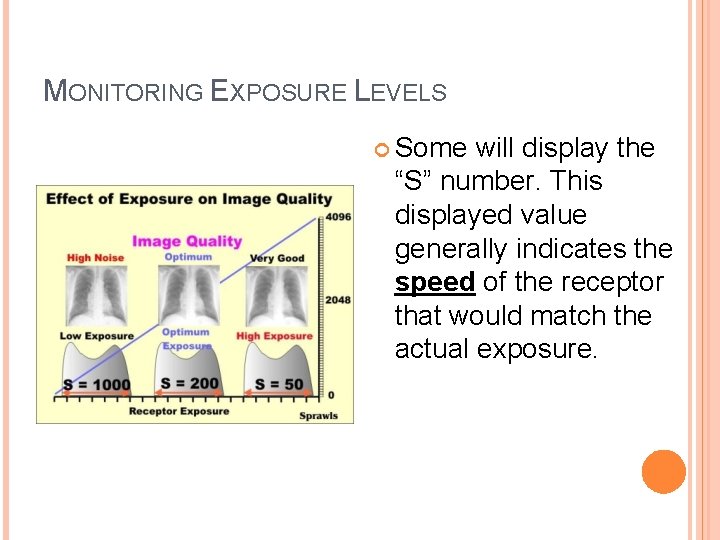 MONITORING EXPOSURE LEVELS Some will display the “S” number. This displayed value generally indicates