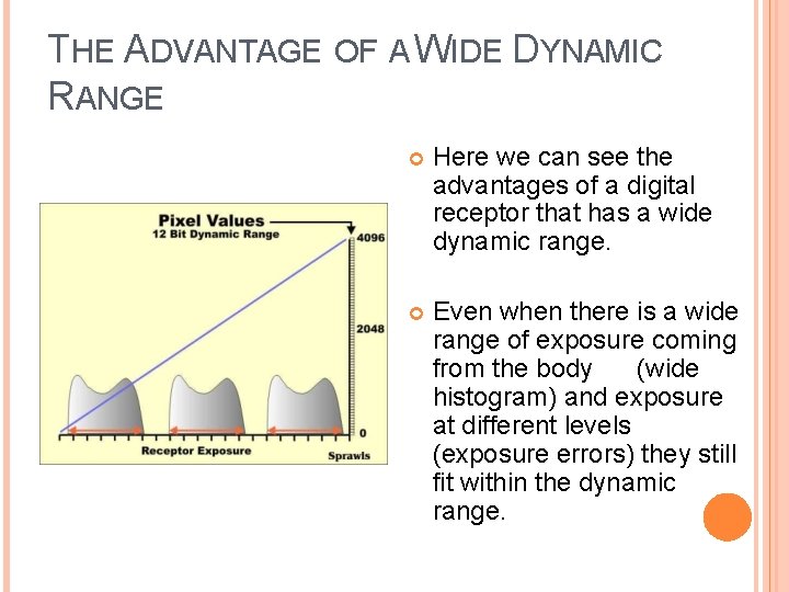THE ADVANTAGE OF A WIDE DYNAMIC RANGE Here we can see the advantages of
