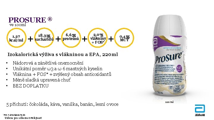 ® PROSURE ve 100 ml 1, 27 kcal/ml + 18, 33 g sacharidů +