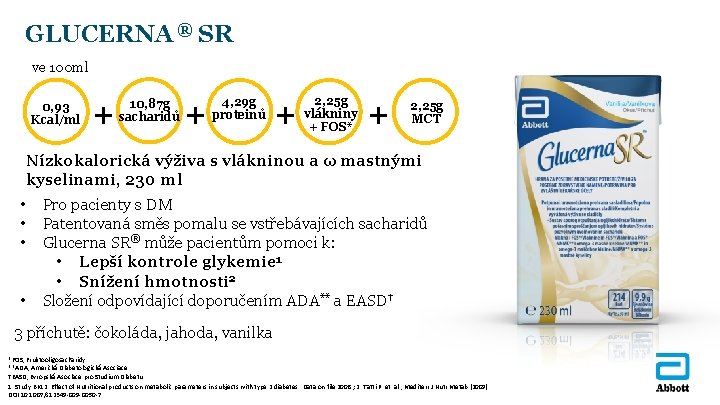 GLUCERNA ® SR ve 100 ml 0, 93 Kcal/ml + 10, 87 g sacharidů