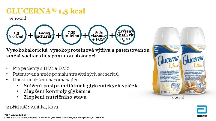 GLUCERNA ® 1, 5 kcal ve 100 ml 1, 5 kcal/ml + 12, 75