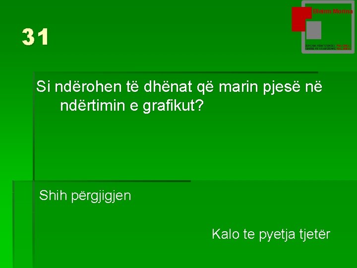 Bleirm Morina 31 Si ndërohen të dhënat që marin pjesë në ndërtimin e grafikut?