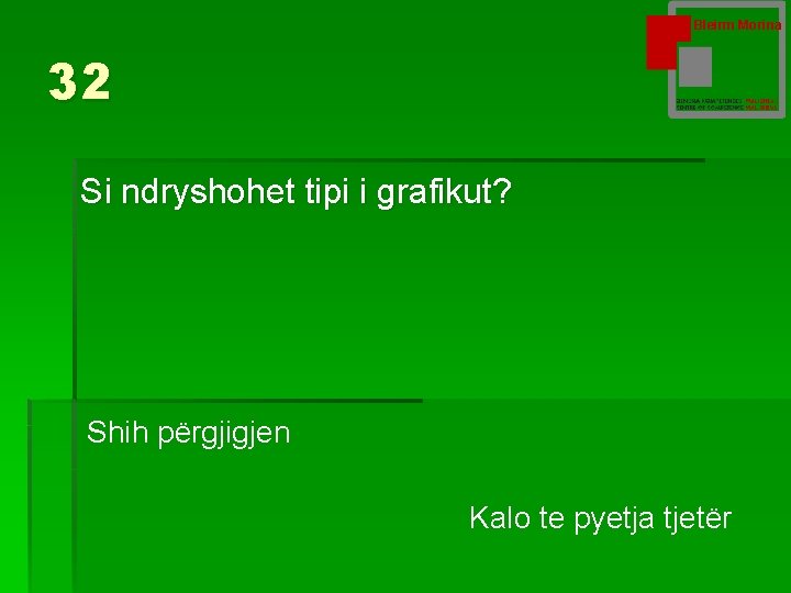 Bleirm Morina 32 Si ndryshohet tipi i grafikut? Shih përgjigjen Kalo te pyetja tjetër