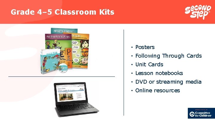 Grade 4– 5 Classroom Kits • Posters • Following Through Cards • Unit Cards
