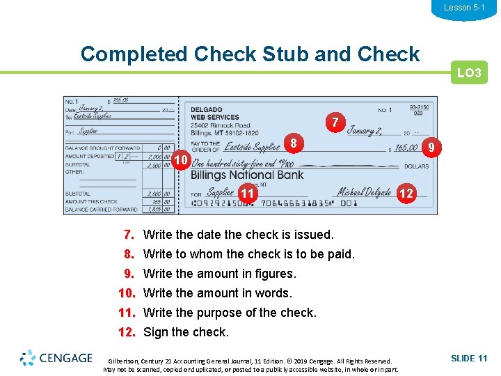 Lesson 5 -1 Completed Check Stub and Check LO 3 7 8 9 10