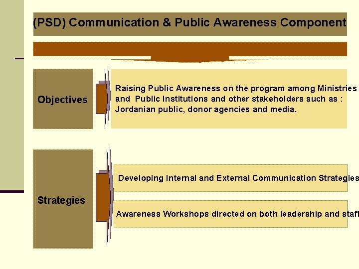 (PSD) Communication & Public Awareness Component Objectives Raising Public Awareness on the program among