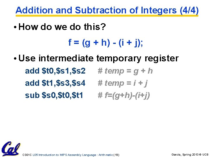 Addition and Subtraction of Integers (4/4) • How do we do this? f = Addition and Subtraction of Integers (4/4) • How do we do this? f =