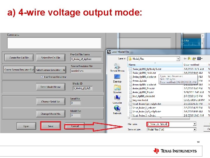 a) 4 -wire voltage output mode: 14 