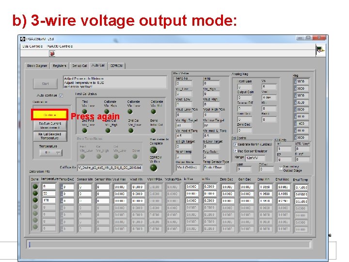 b) 3 -wire voltage output mode: Press again 38 