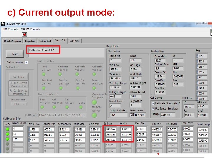 c) Current output mode: 48 