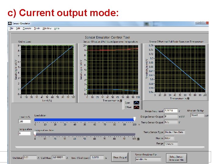 c) Current output mode: 50 