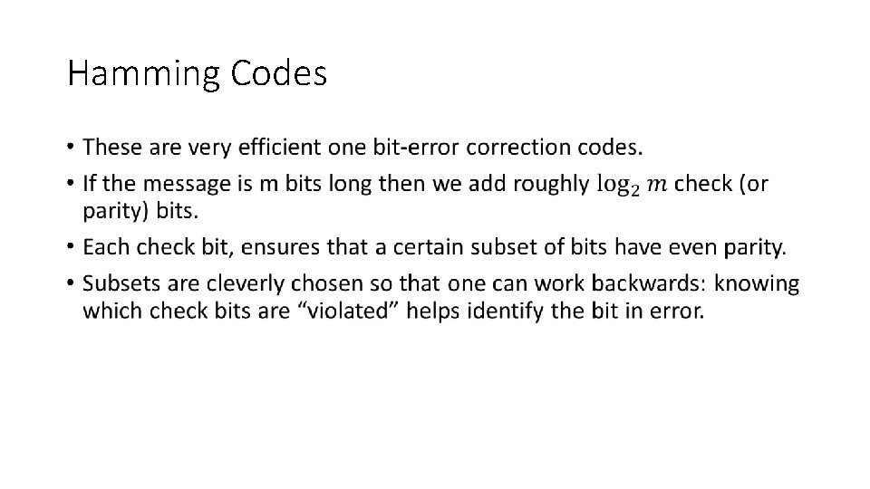 Hamming Codes • 