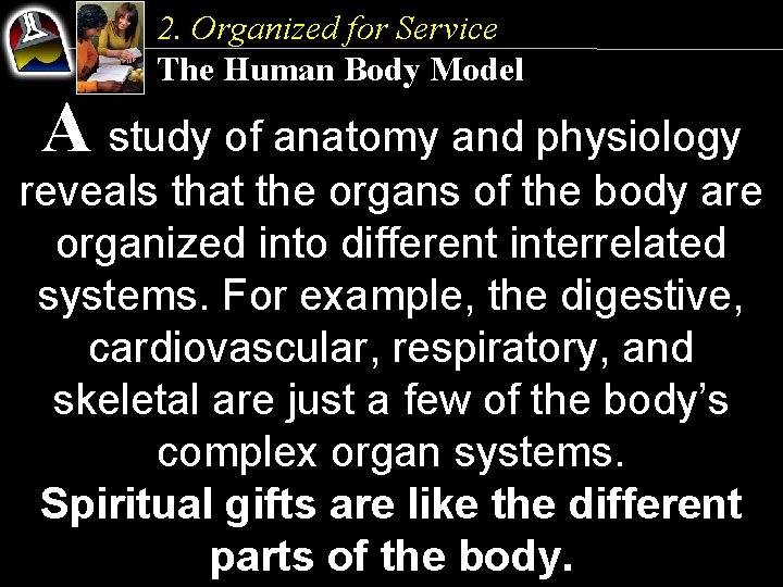 2. Organized for Service The Human Body Model A study of anatomy and physiology