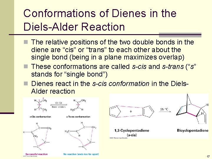 Conformations of Dienes in the Diels-Alder Reaction n The relative positions of the two