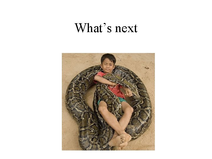 What’s next 