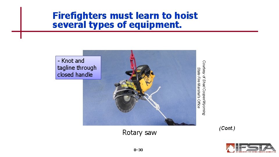 Firefighters must learn to hoist several types of equipment. Courtesy of Shad Cooper/Wyoming State