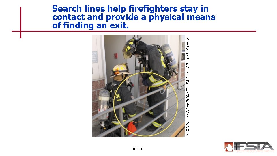 Search lines help firefighters stay in contact and provide a physical means of finding