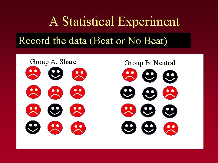 A Statistical Experiment Start with Divide Record at therandom 24 data subjects (Beat into