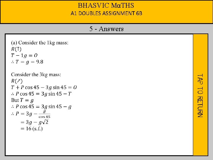 BHASVIC MαTHS A 1 DOUBLES ASSIGNMENT 6 B 5 - Answers 