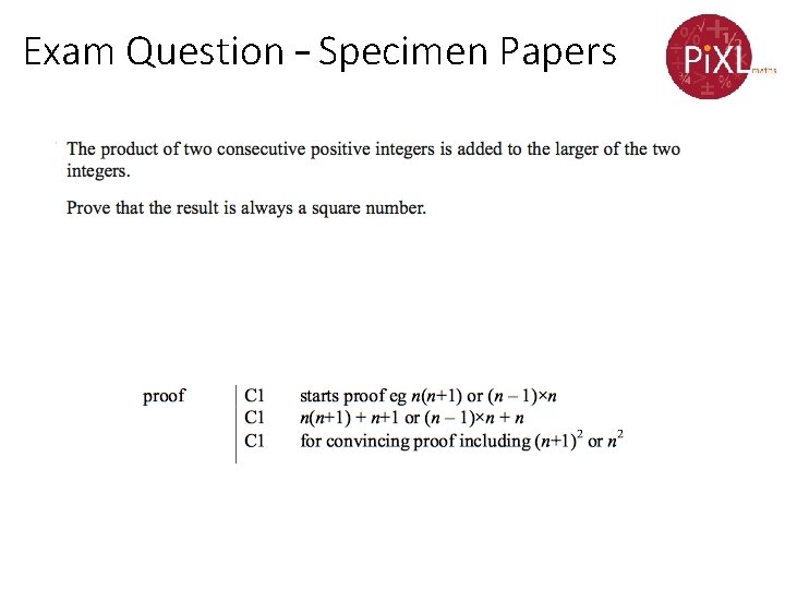 Exam Question – Specimen Papers 