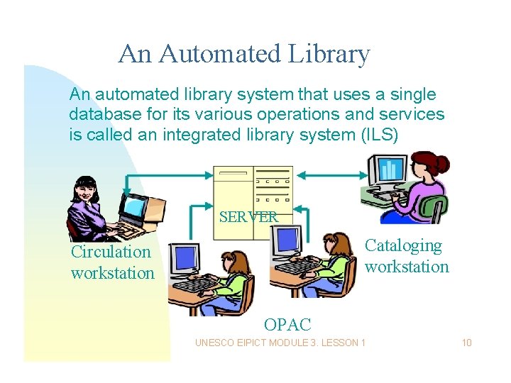 An Automated Library An automated library system that uses a single database for its