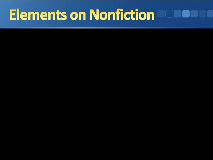 Elements on Nonfiction 