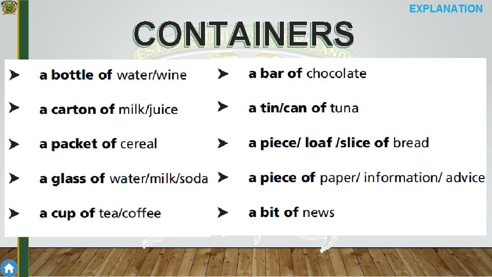 EXPLANATION Inglés 2 – Módulo 2 CONTAINERS 